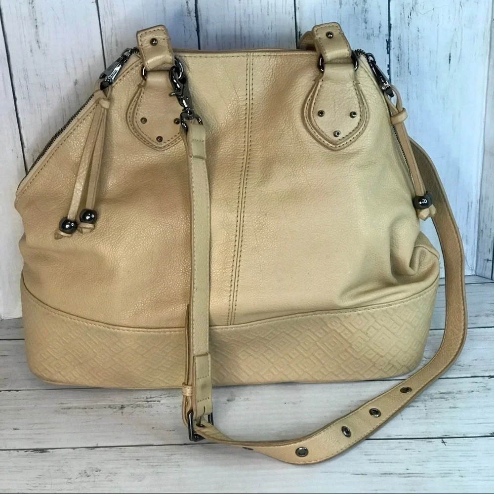 Sloane and Alex Sophia Large Leather Satchel Convertible Strap Bag